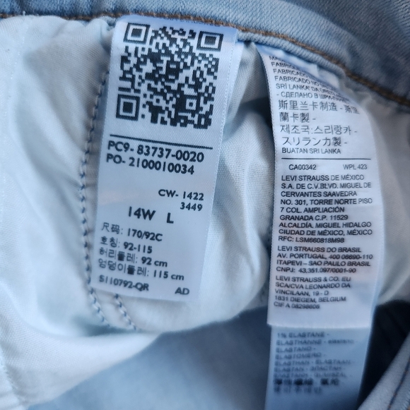 Levi's High Rise Straight Jeans Denim Pants 724 Size 14w - Picture 11 of 15